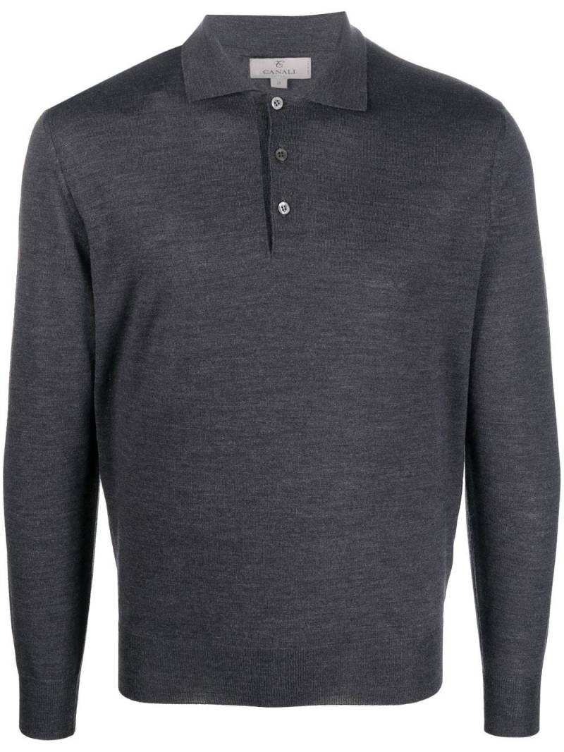 Canali merino-wool polo shirt - Grey von Canali