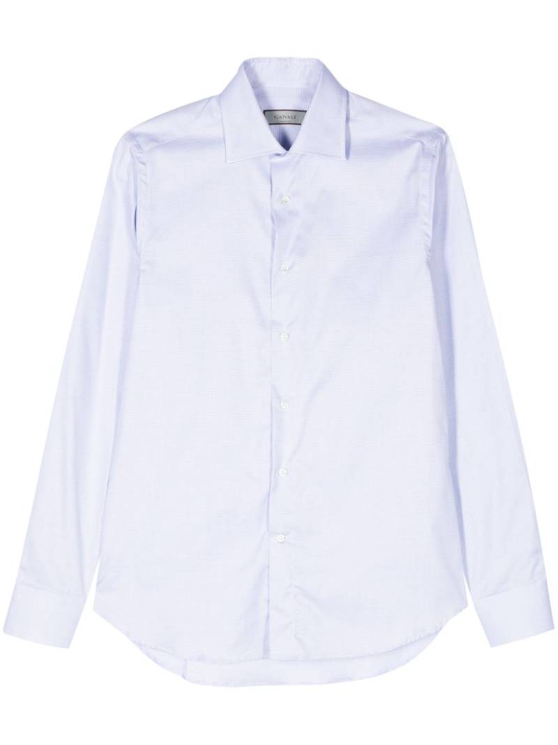 Canali micro-dot cotton shirt - Blue von Canali