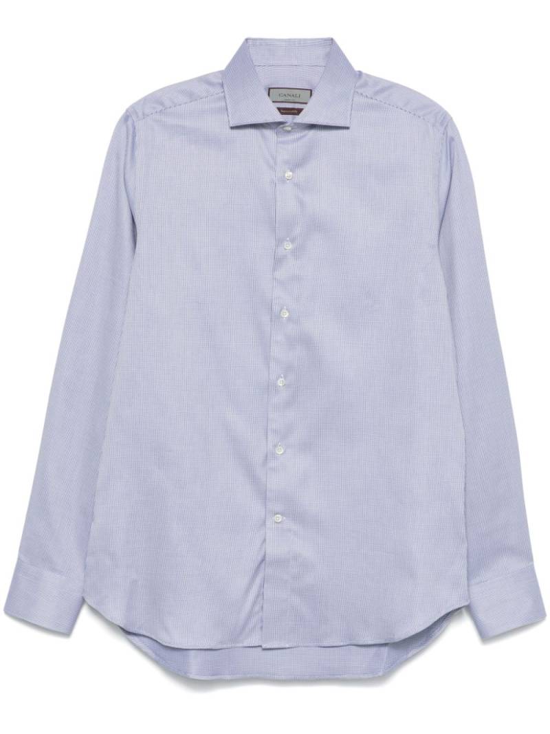 Canali micro-textured cotton shirt - Blue von Canali