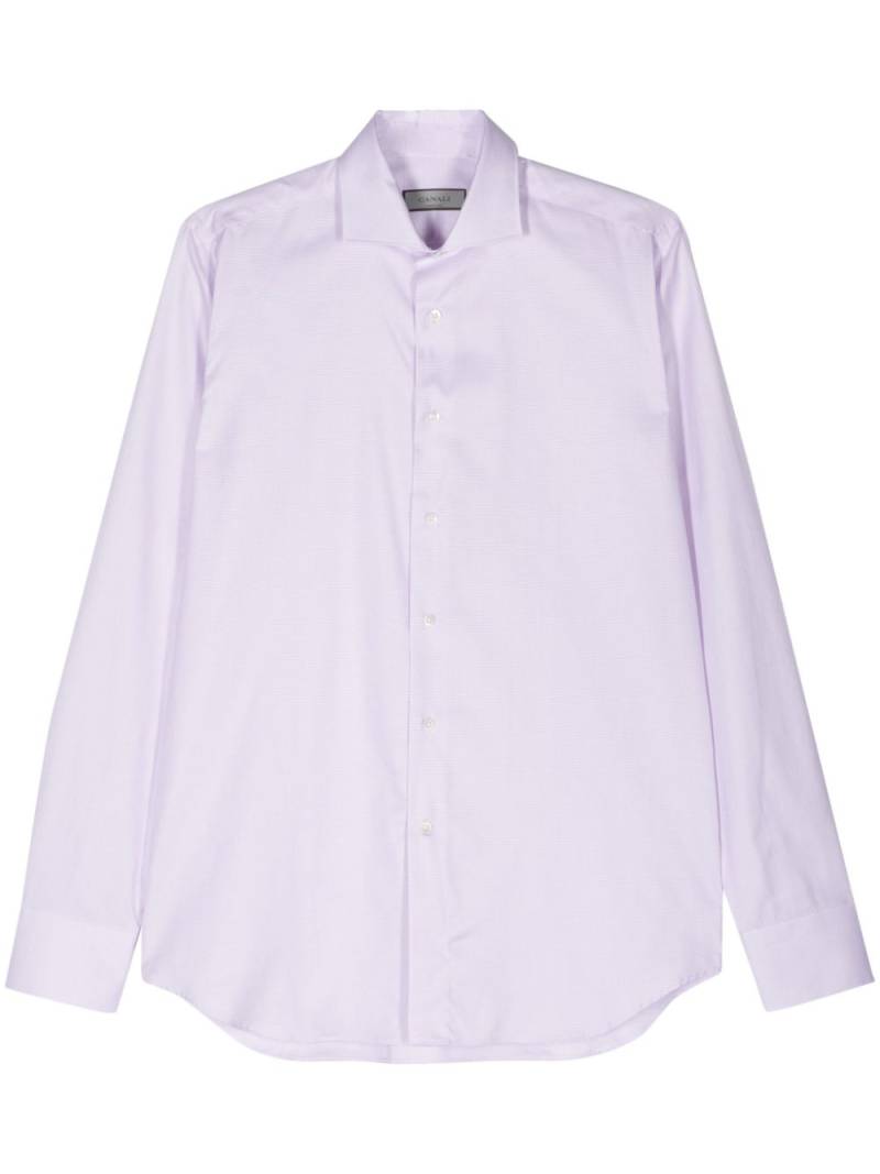 Canali mini-check cotton shirt - Pink von Canali