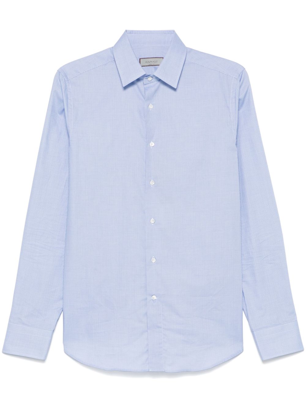 Canali mini-check shirt - Blue von Canali