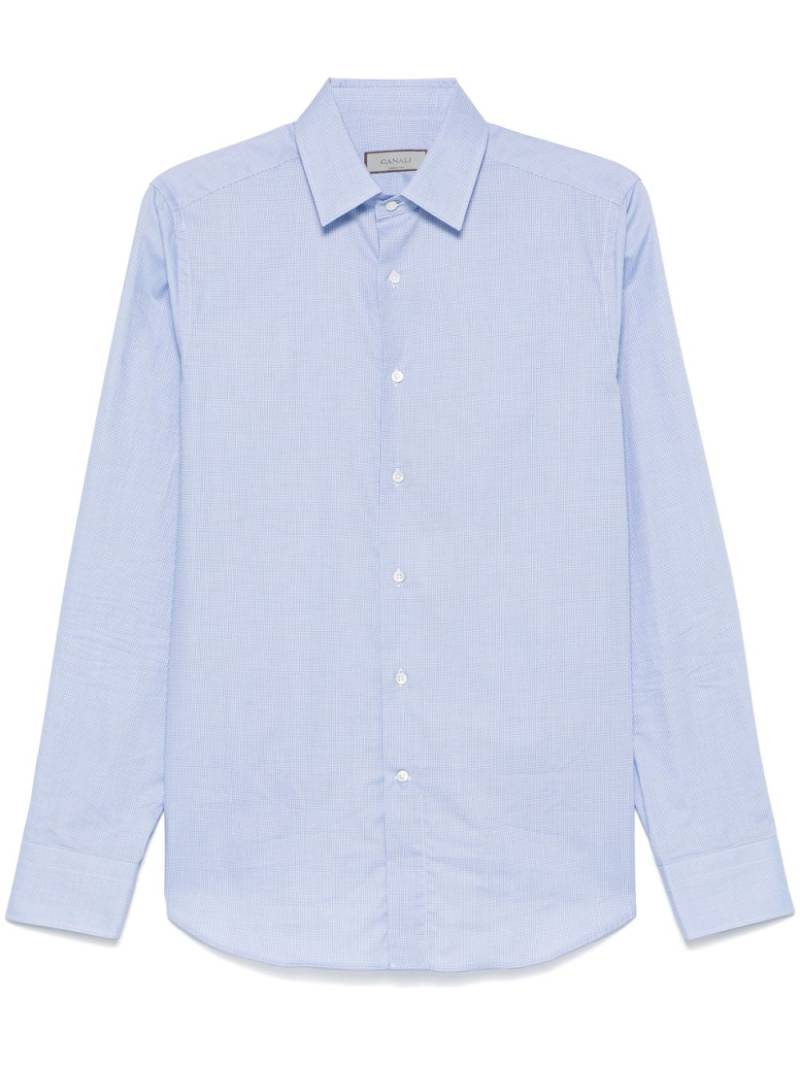 Canali mini-check shirt - Blue von Canali