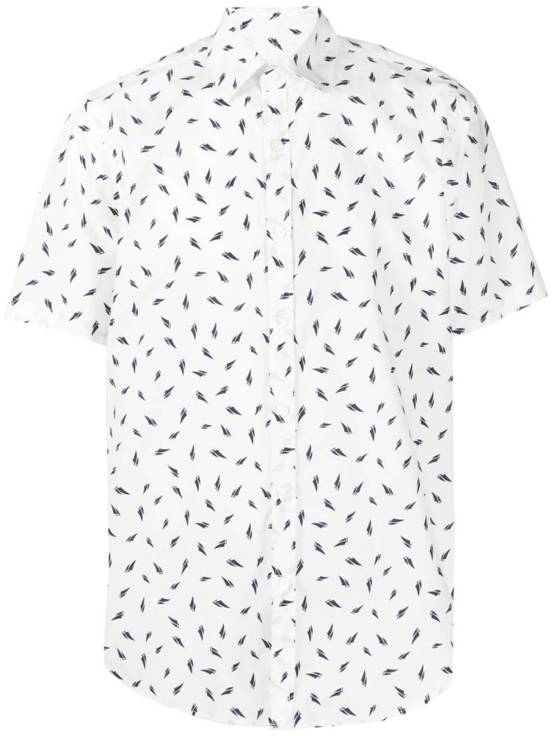 Canali pattern-print cotton shirt - White von Canali