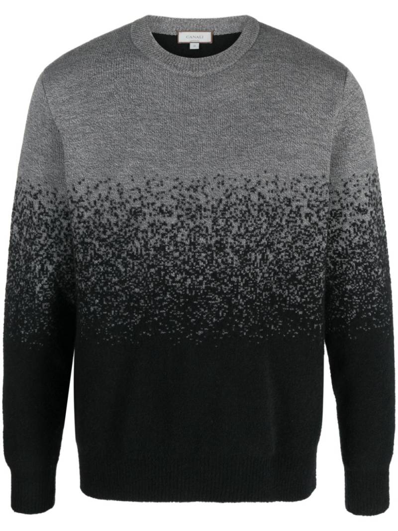 Canali patterned intarsia-knit wool blend jumper - Black von Canali