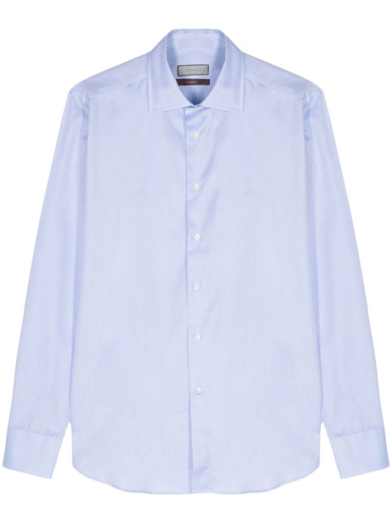 Canali patterned-jacquard cotton shirt - Blue von Canali