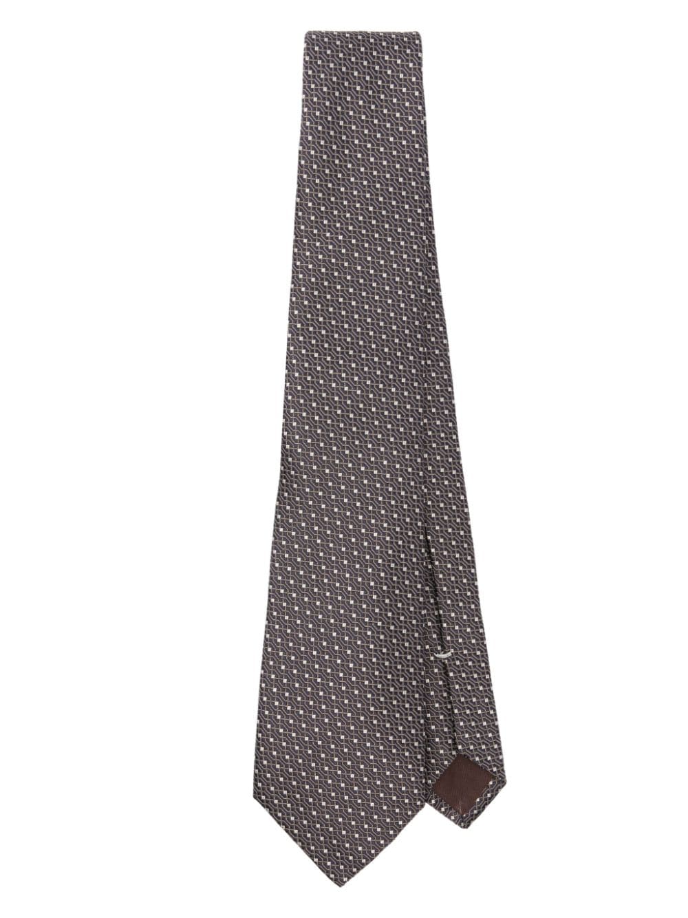 Canali patterned-jacquard silk tie - Black von Canali