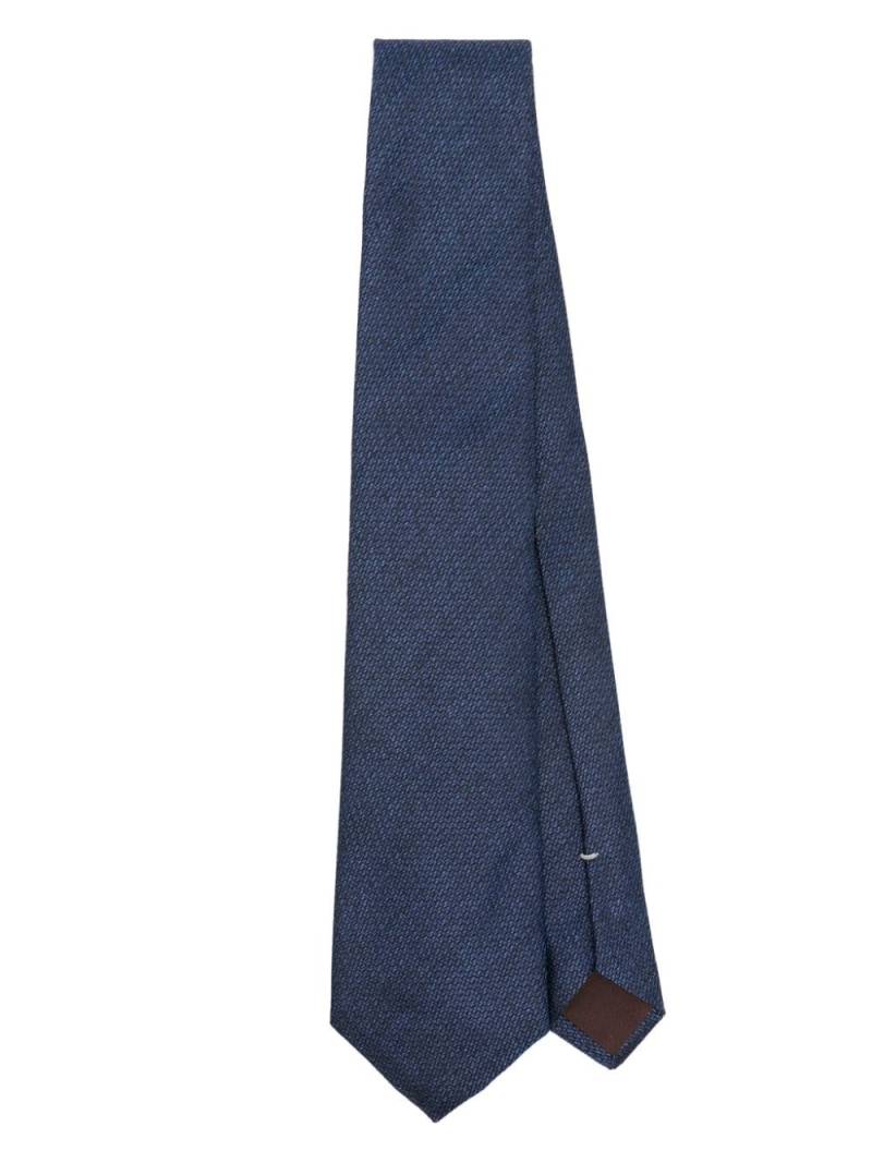 Canali patterned-jacquard silk tie - Blue von Canali