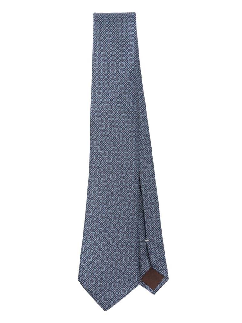 Canali patterned-jacquard silk tie - Blue von Canali