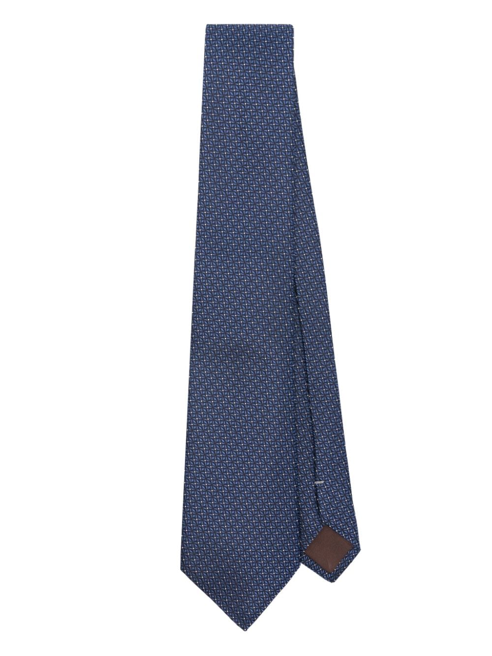 Canali patterned-jacquard silk tie - Blue von Canali