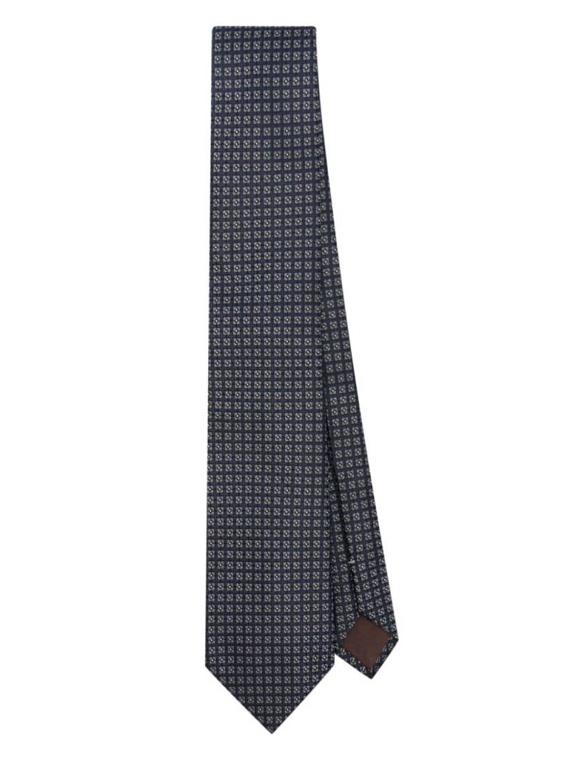 Canali patterned-jacquard silk tie - Blue von Canali