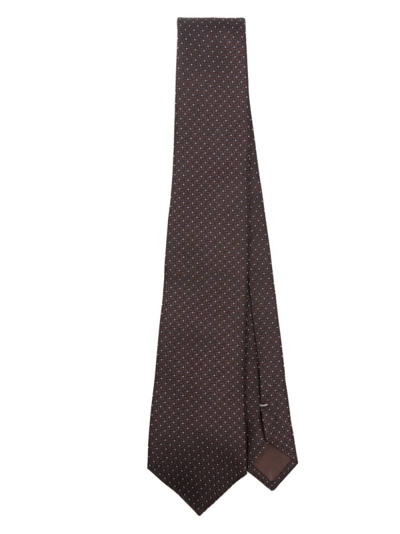 Canali patterned-jacquard silk tie - Brown von Canali