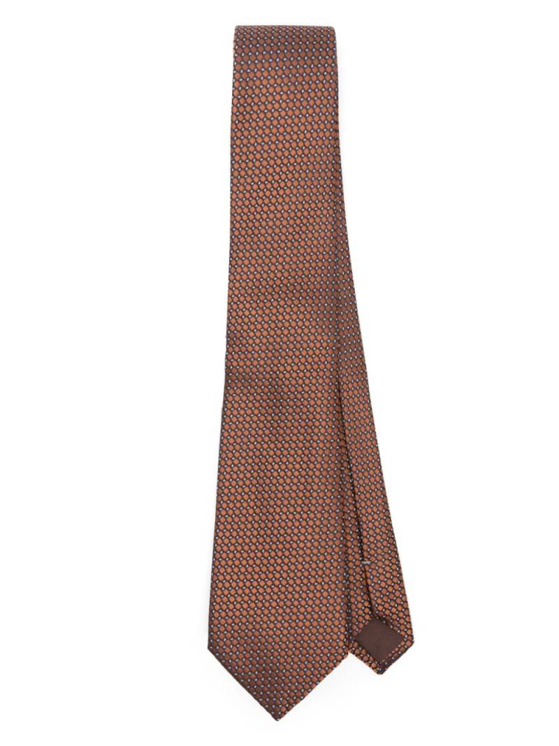 Canali patterned-jacquard silk tie - Brown von Canali