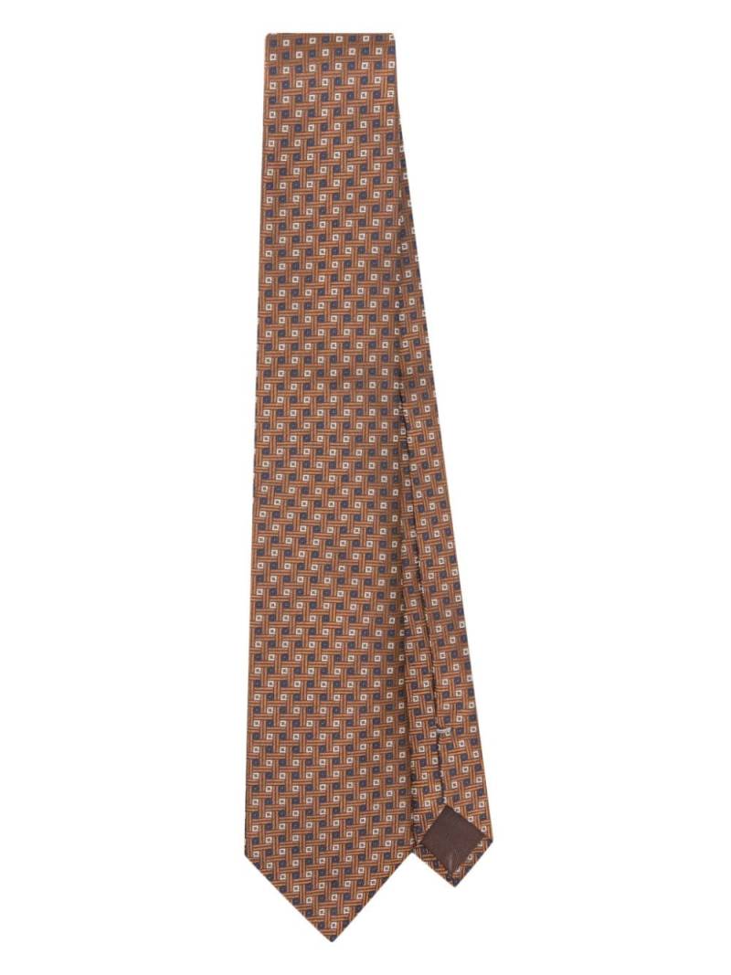 Canali patterned-jacquard silk tie - Brown von Canali