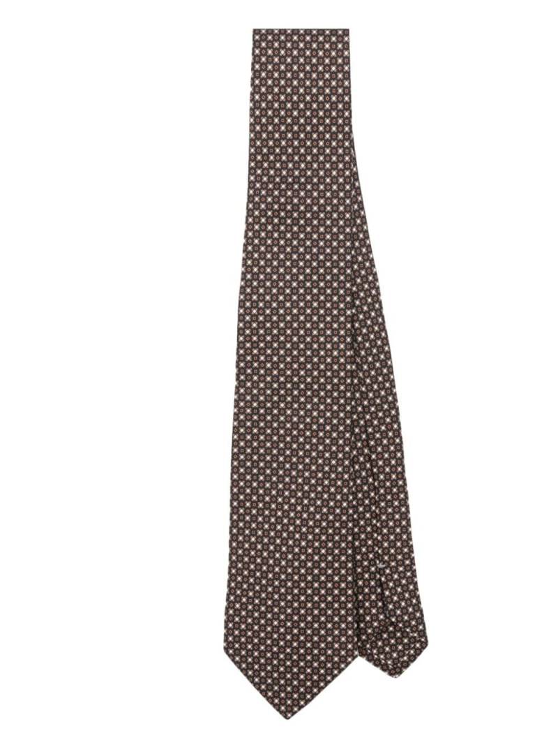 Canali patterned-jacquard silk tie - Brown von Canali