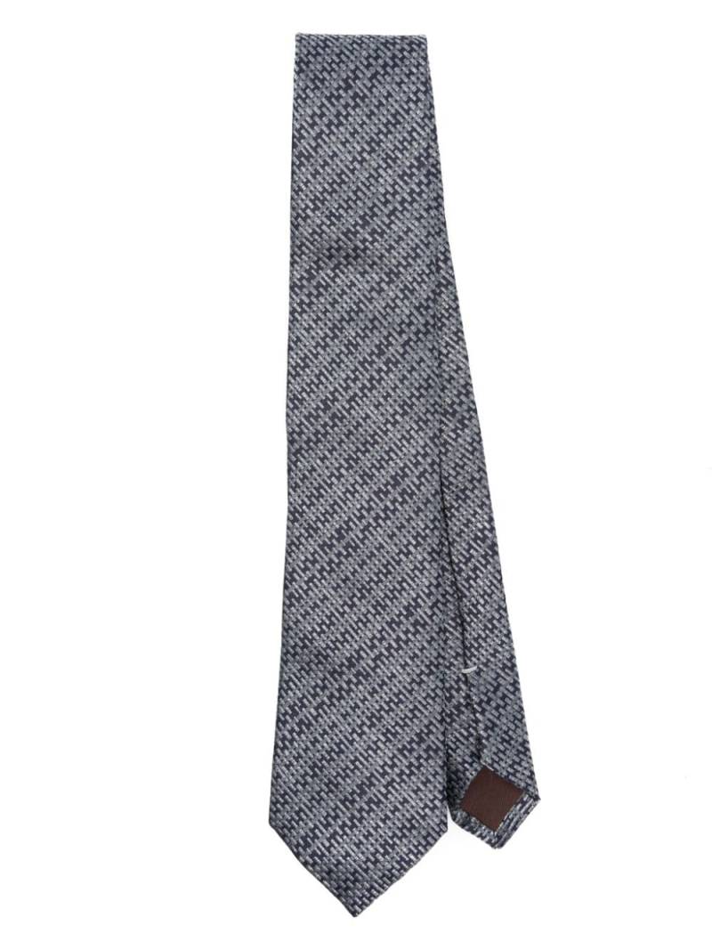 Canali patterned-jacquard silk tie - Grey von Canali