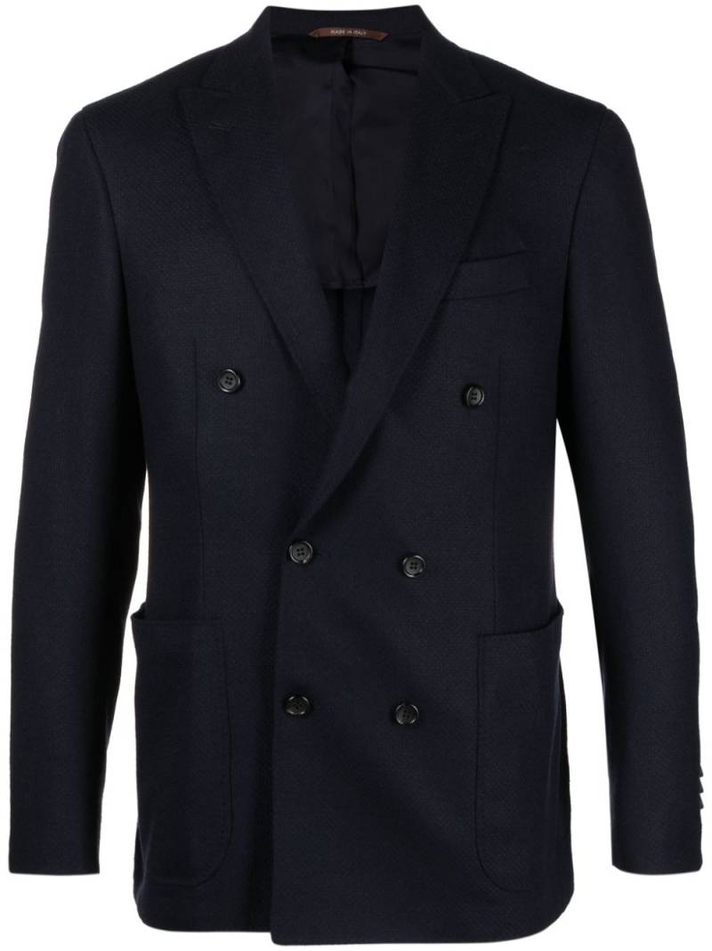 Canali peak-lapels wool-blend blazer - Blue von Canali