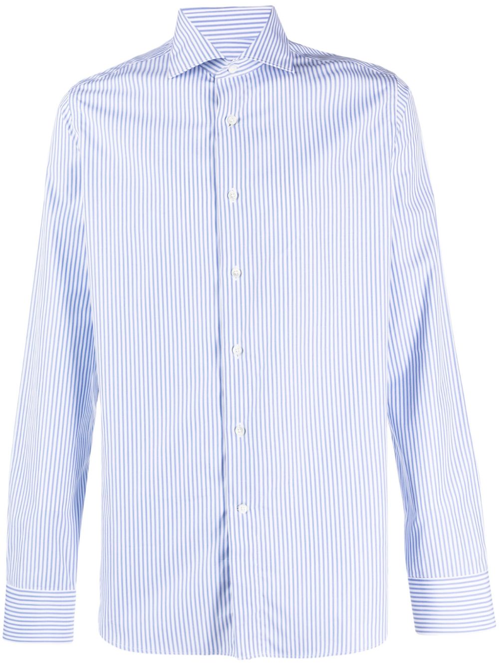 Canali pinstriped cotton shirt - Blue von Canali