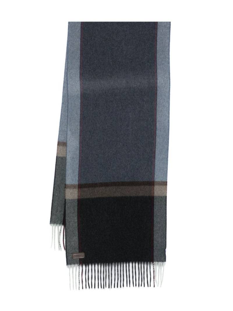 Canali plaid-check scarf - Blue von Canali