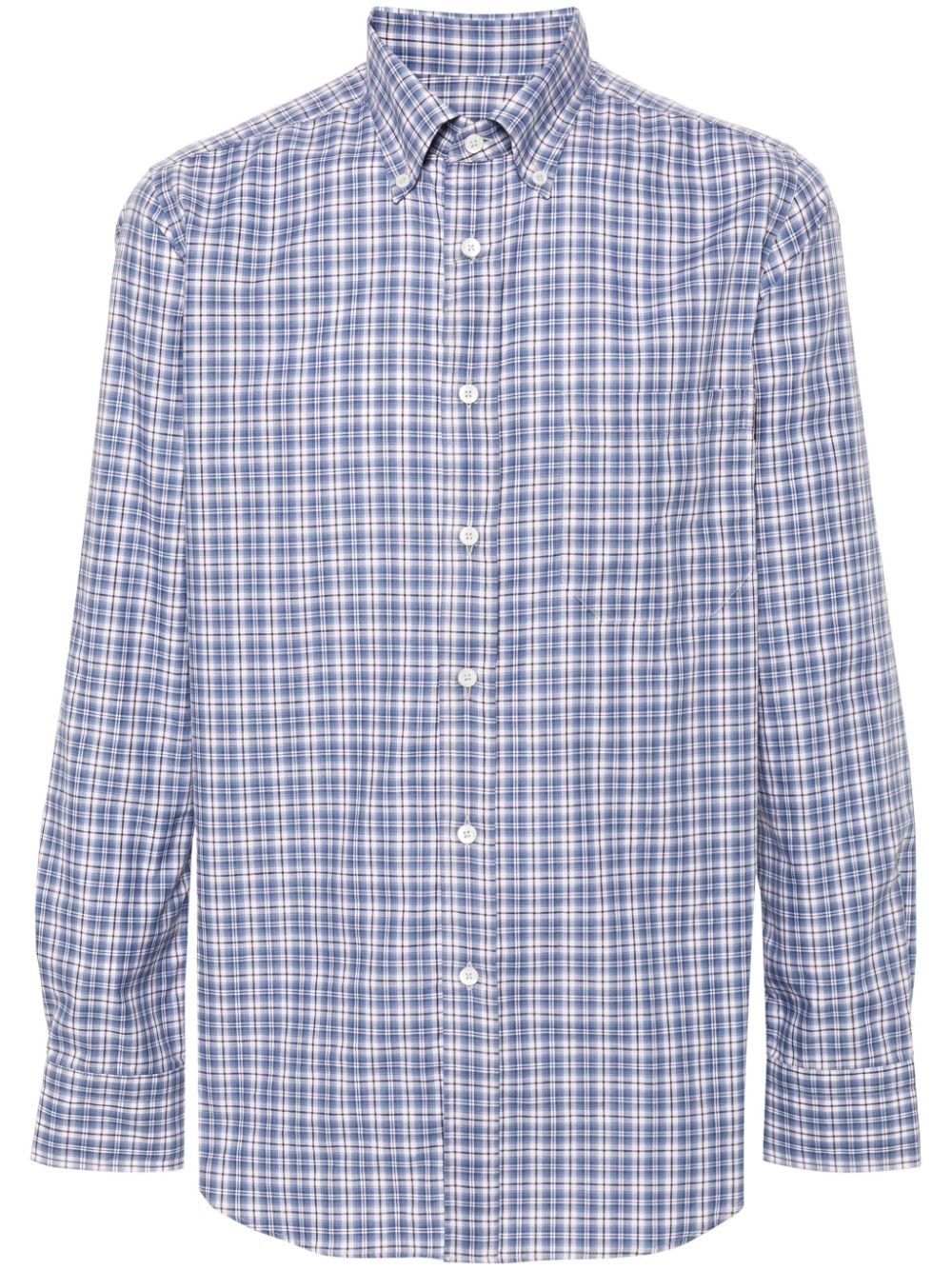 Canali plaid-check shirt - Blue von Canali