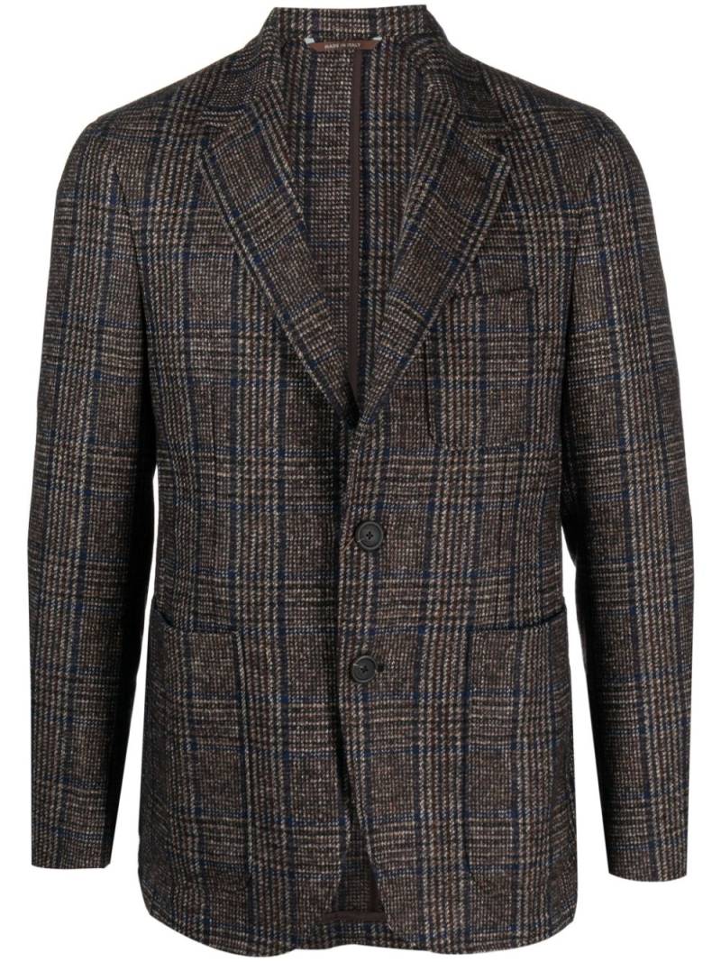 Canali plaid-check single-breasted blazer - Brown von Canali