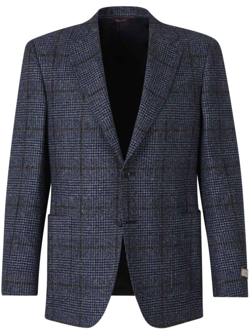 Canali plaid wool blazer - Blue von Canali