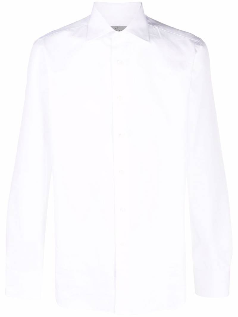 Canali plain button shirt - White von Canali