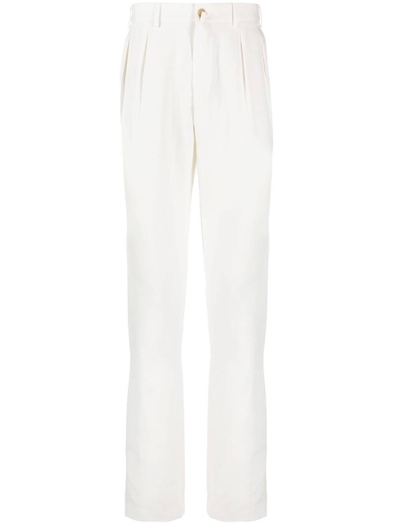 Canali pleat-detail chinos - White von Canali