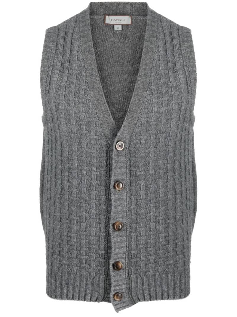 Canali ribbed wool-blend vest - Grey von Canali