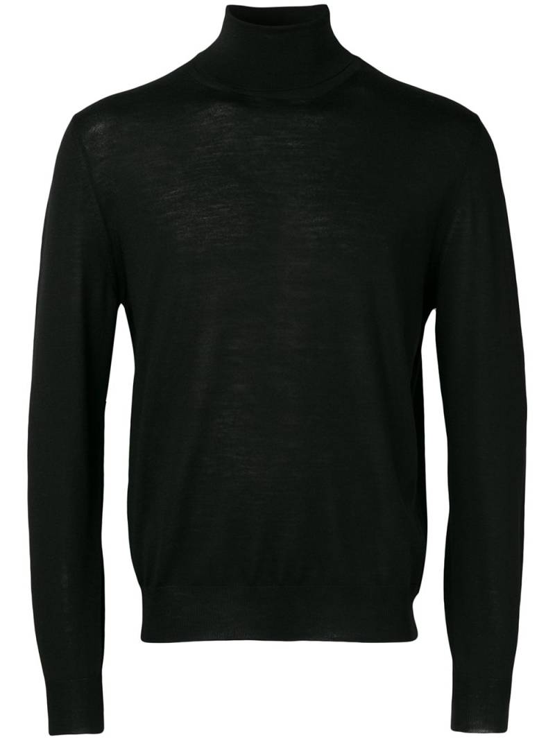 Canali roll-neck fitted sweater - Black von Canali