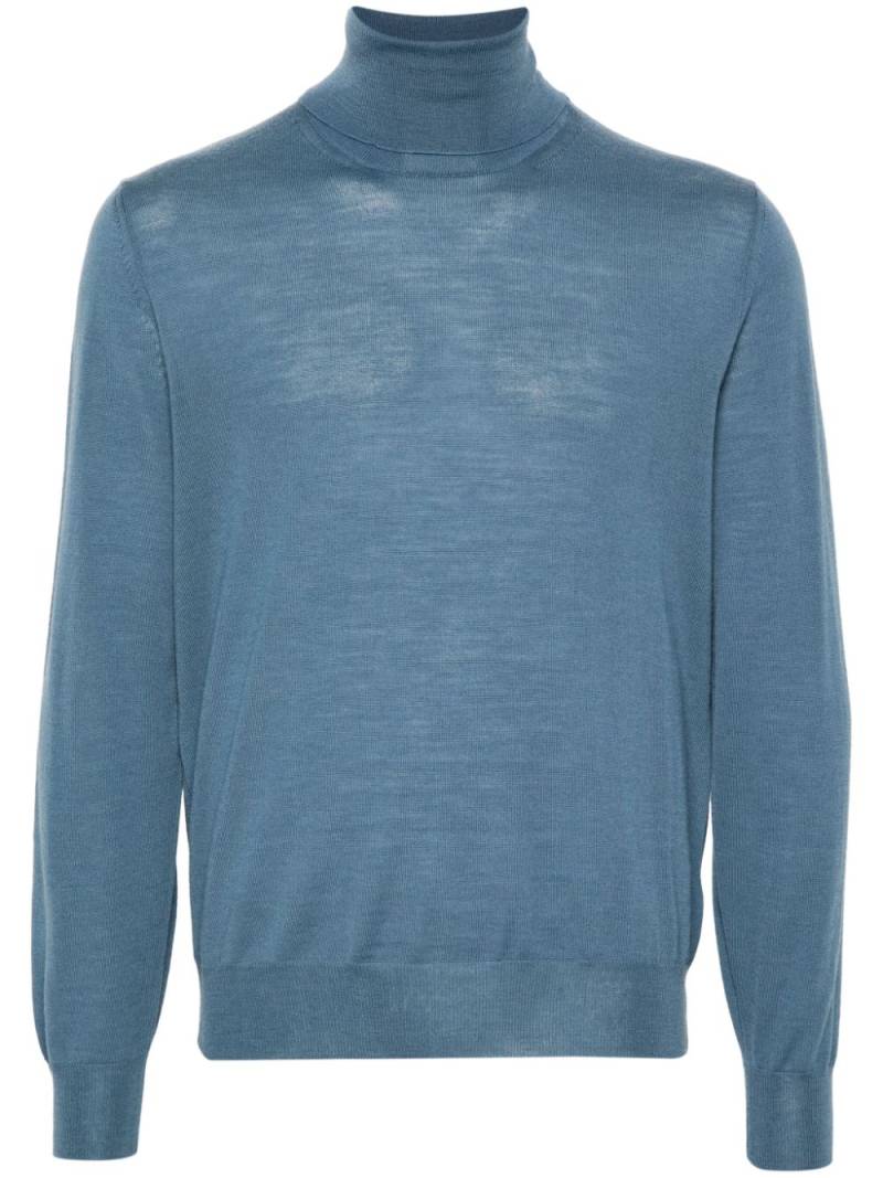 Canali roll-neck merino jumper - Blue von Canali