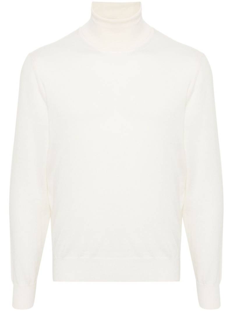 Canali roll-neck merino jumper - White von Canali