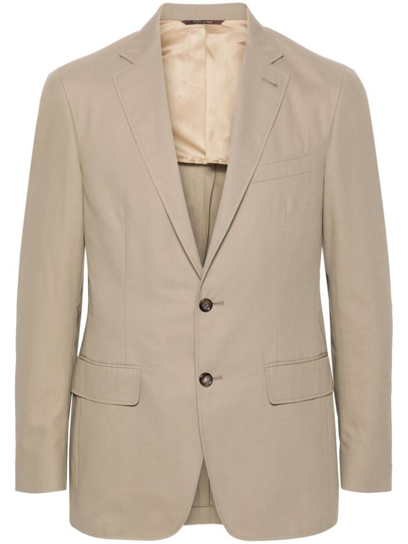 Canali single-breasted cotton blazer - Neutrals von Canali