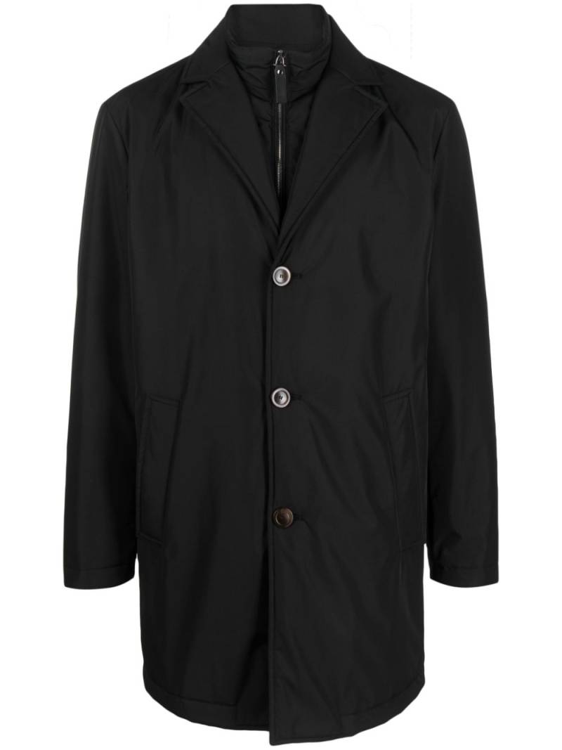 Canali single-breasted layered coat - Black von Canali