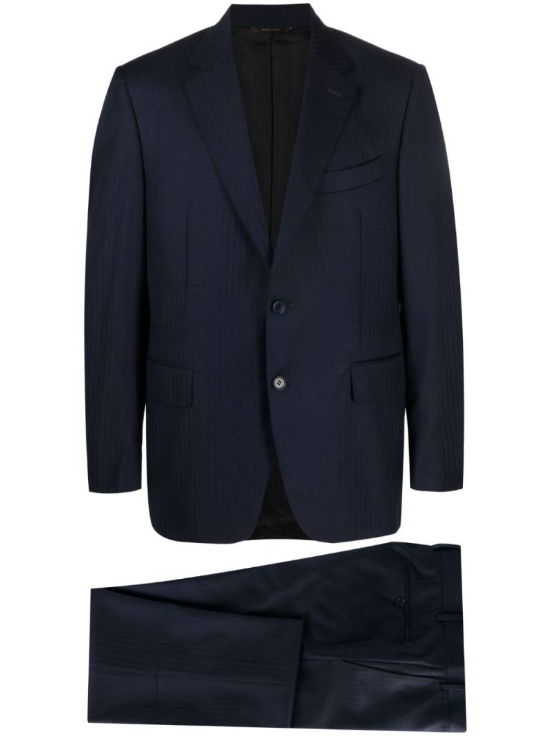 Canali single-breasted striped wool suit - Blue von Canali