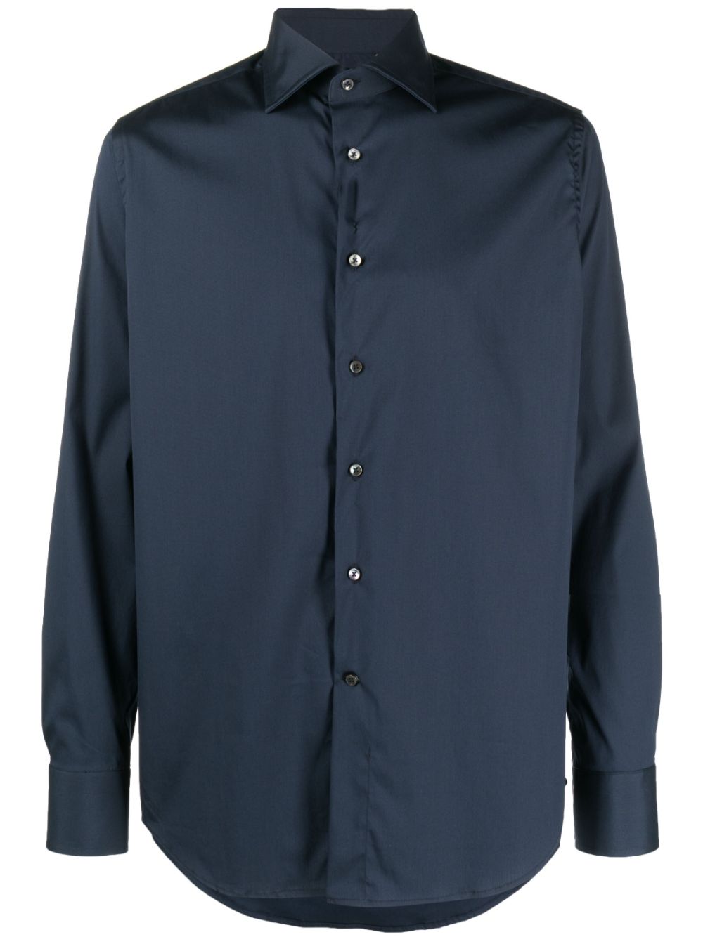 Canali spread-collar cotton-blend shirt - Blue von Canali