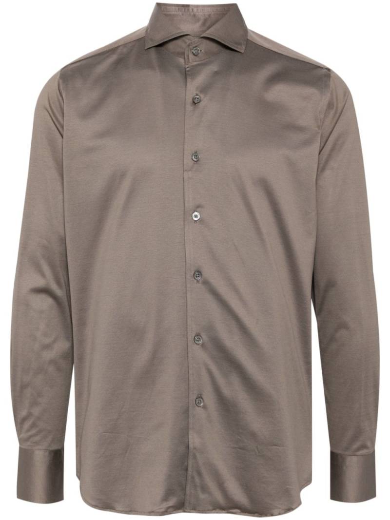 Canali long-sleeve cotton shirt - Brown von Canali