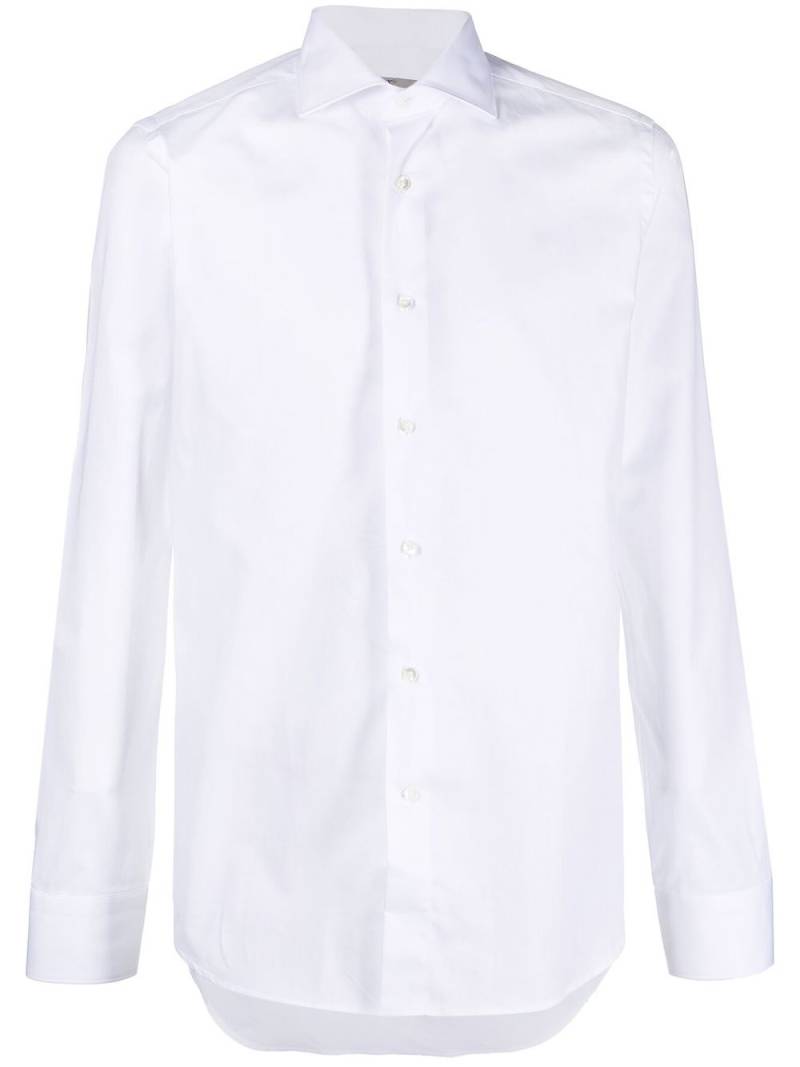 Canali spread collar cotton shirt - White von Canali