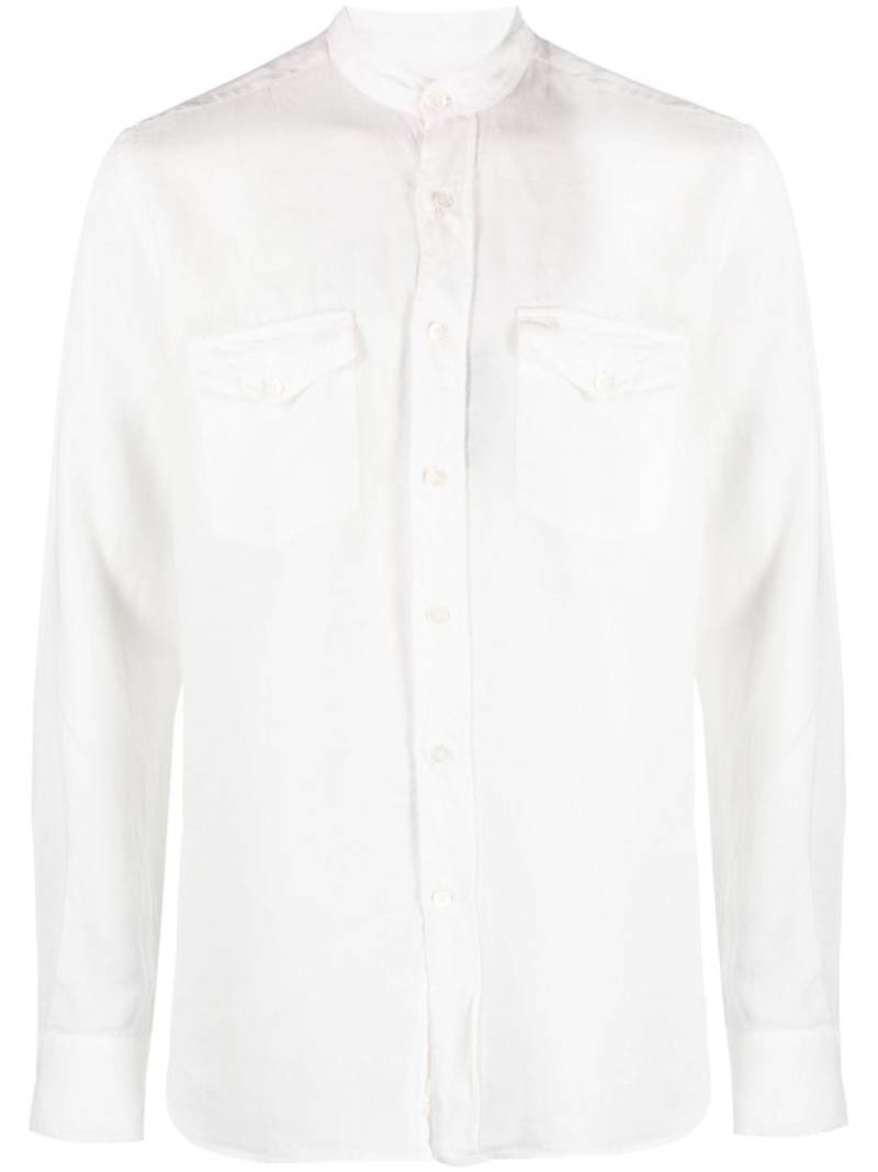 Canali stand-up collar linen shirt - White von Canali