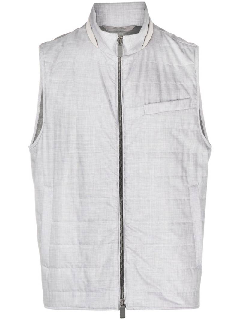 Canali stand-up collar wool gillet - Grey von Canali