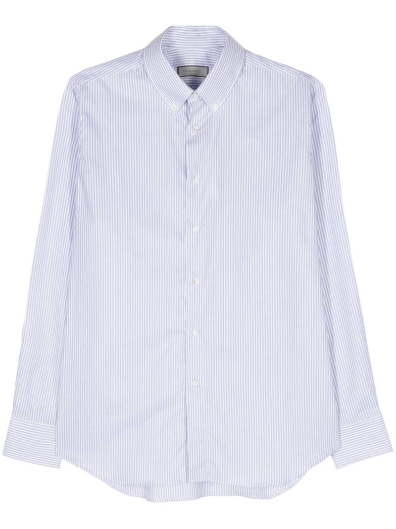 Canali striped cotton shirt - Blue von Canali