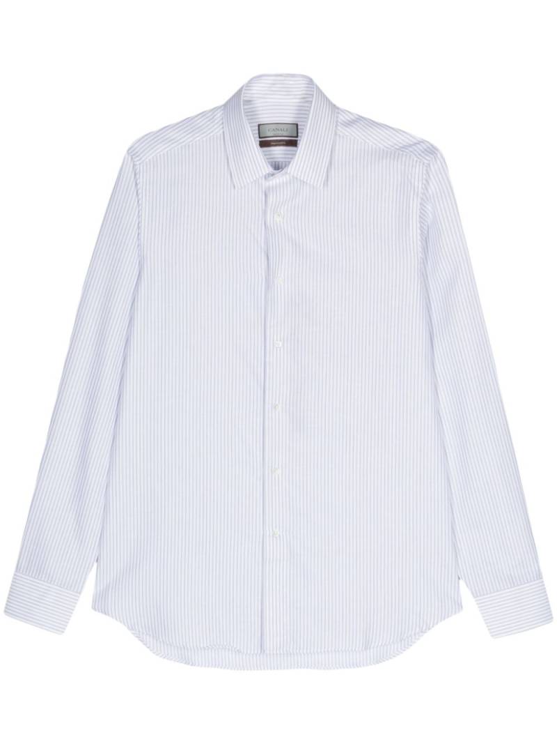 Canali striped cotton shirt - Blue von Canali