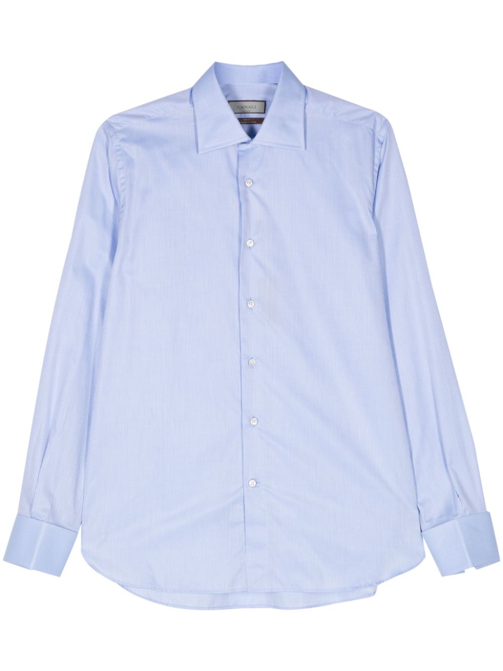 Canali striped poplin shirt - Blue von Canali