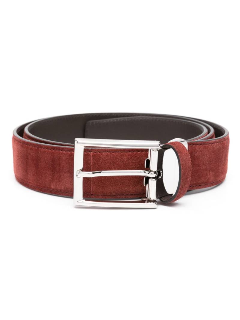 Canali suede buckle belt - Red von Canali