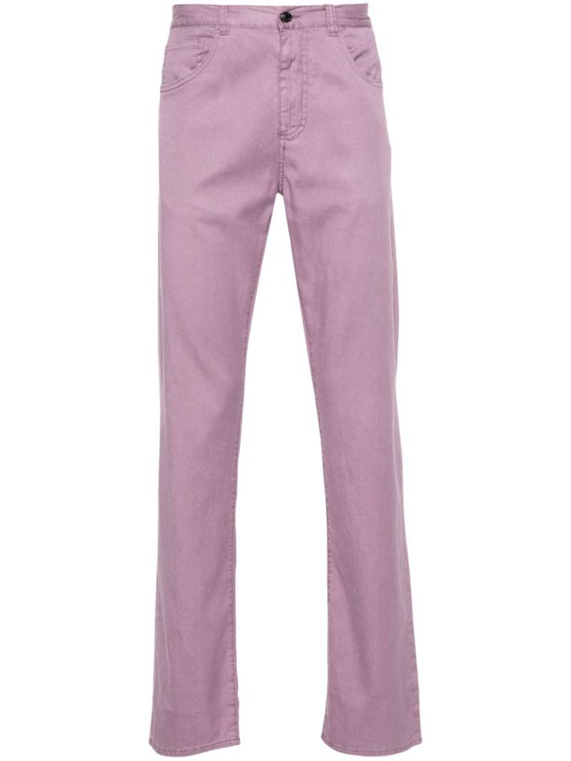 Canali twill lyocell-blend trousers - Purple von Canali