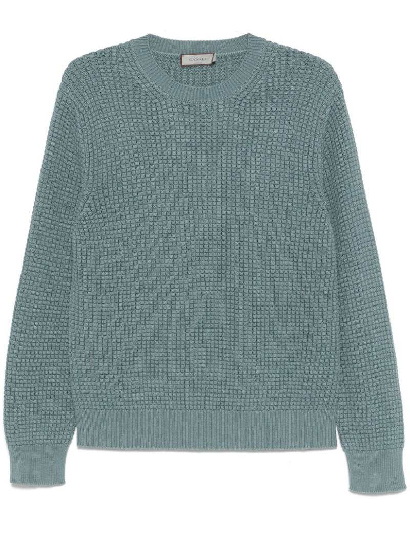 Canali waffle-knit sweater - Blue von Canali