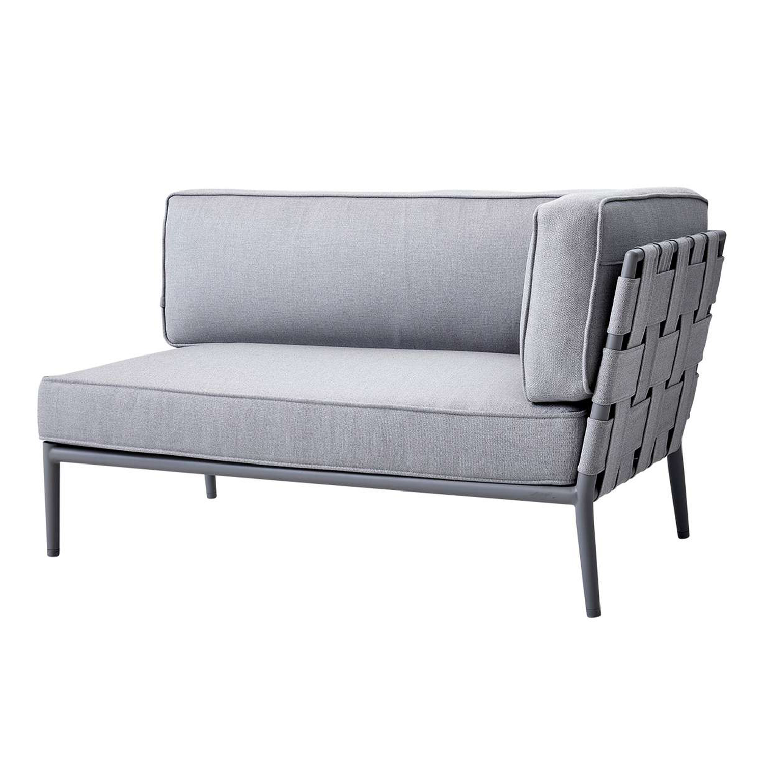 Conic 2er Modulsofa, Ausrichtung rechts, Farbe grey von Cane-line