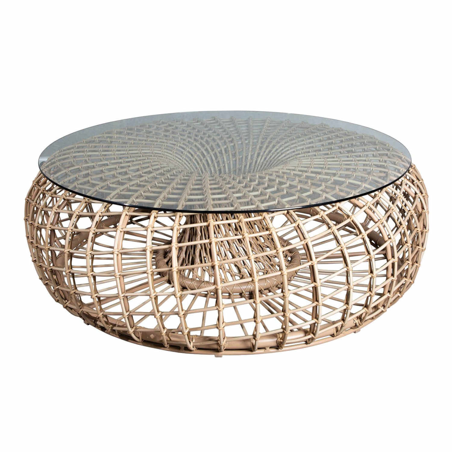 Nest Hocker/Couchtisch, Farbe natural, Tischplatte mit von Cane-line