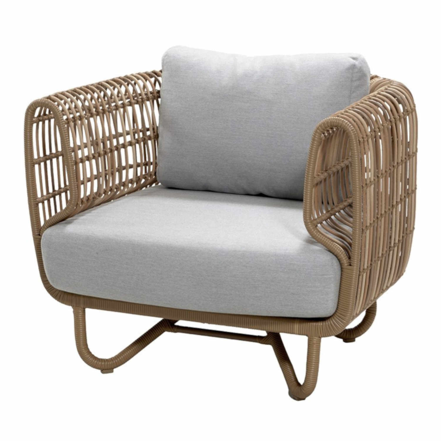 Nest Outdoor Loungesessel, Gestell/Kissen natural/light grey Nest Outdoor Loungesessel, Gestell/Kissen natural/light grey von Cane-line