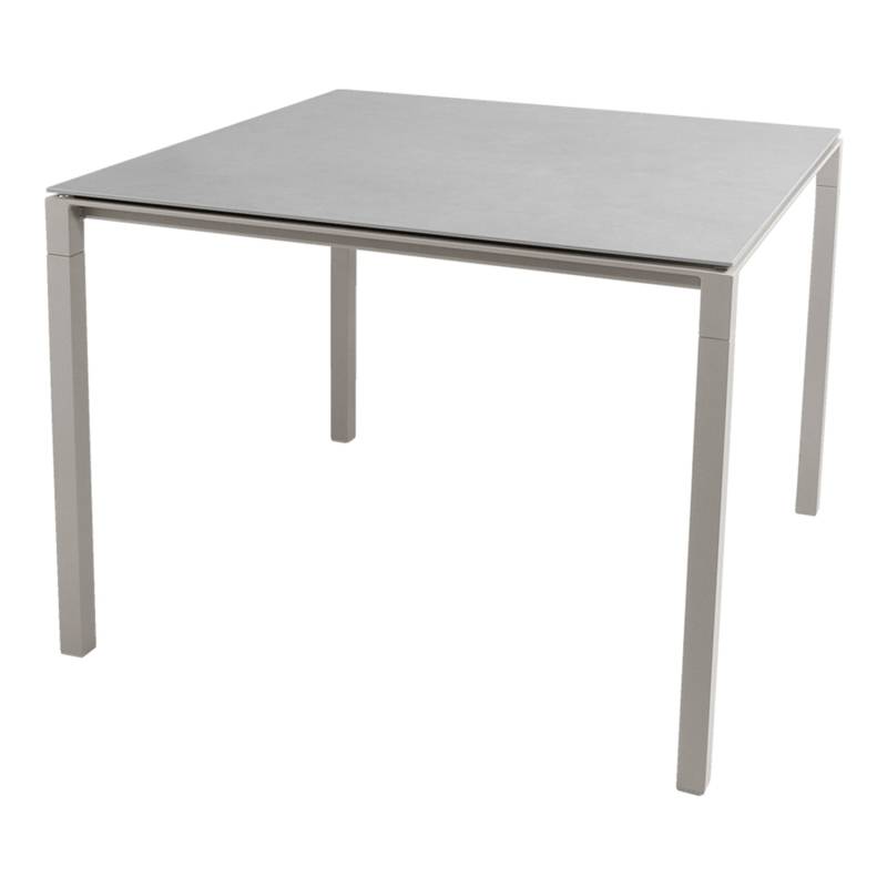 Pure Esstisch, Gestellfarbe sand, Grösse b. 280 x t. 100 x h. 73 cm, Tischplatte keramik, concrete grey von Cane-line