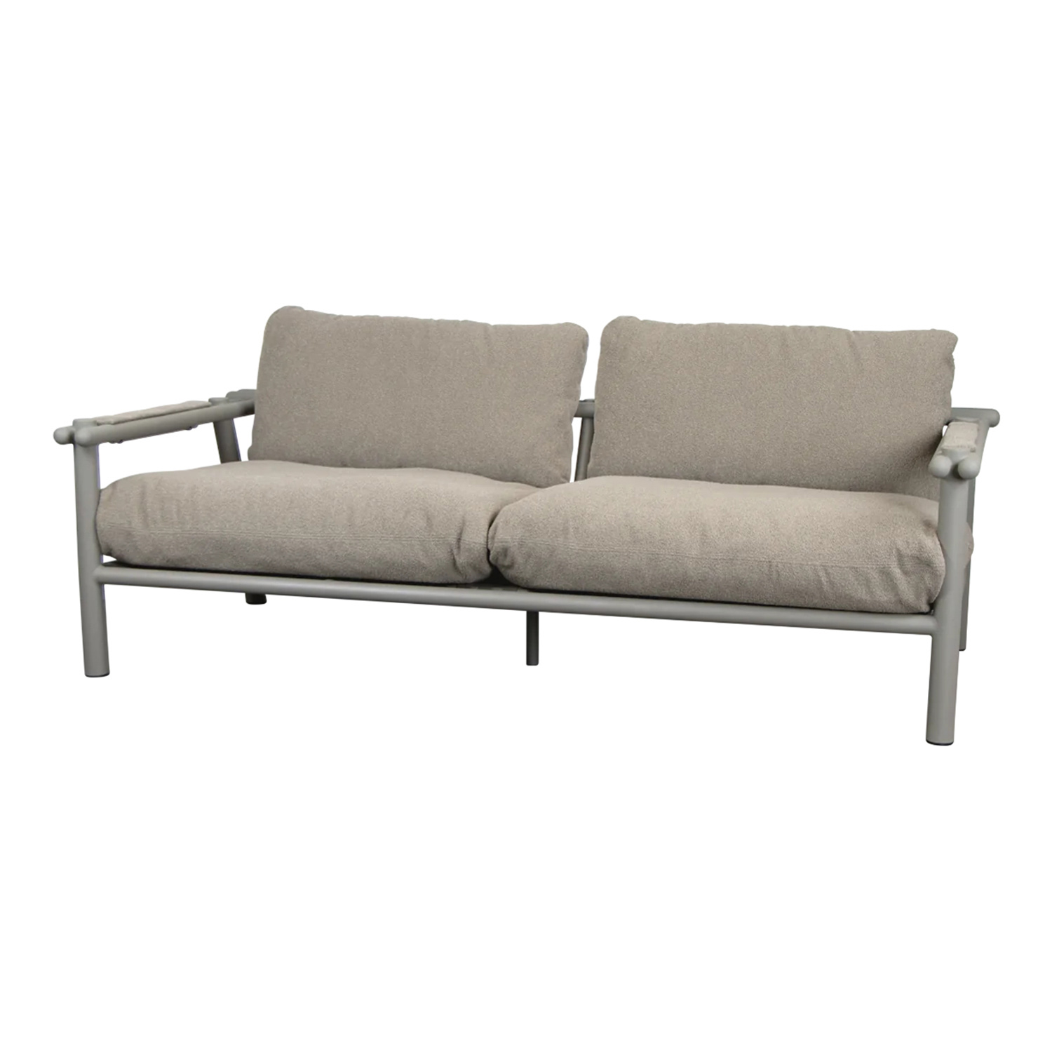 Sticks 2-Sitzer Sofa, Gestellfarbe taupe, Kissen taupe, cane-line free von Cane-line